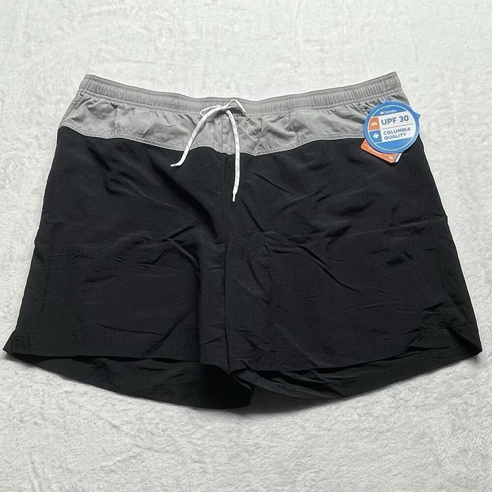 Columbia Court Shorts Womens Sandy River Color Blocked Black Grey 2X New